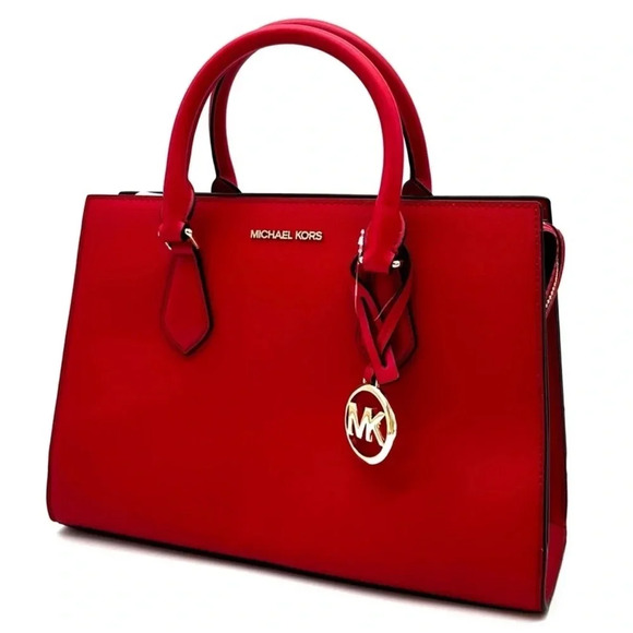 Michael Kors Handbags - Michael Kors Sheila Medium Center Zip Satchel Bag Bright Red